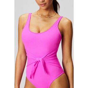 Fabletics Bright Pink Tie One Piece Swimsuit Women XXL H-1 - NWT
